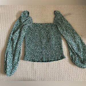 Abercrombie & Fitch Green Long Sleeve Blouse
